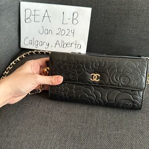 Chanel Camelia Flap XL WOC with Authenticity Card and Strap